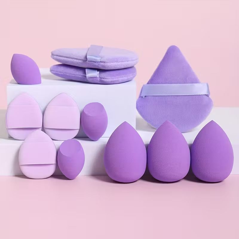 【Clearance Sale】Beauty Blender 12-piece Universal Cosmetic Sponge Set, Professional Makeup Sponge Set, Makeup Sponge & Triangle Puff Set for All Skin Kinds, Beauty Sponge Blender