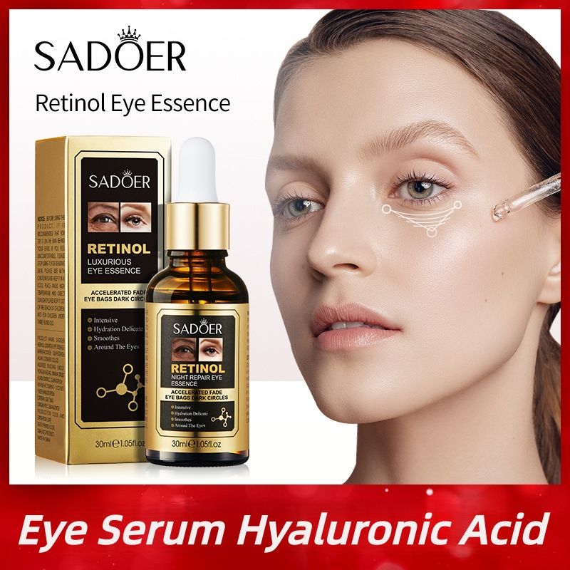 【Clearance Sale】SADOER Eye Serum Hyaluronic Acid to Improve Dark Circles Bags Wrinkles Moisturizing with Whitening Smooth Fine Lines Cream