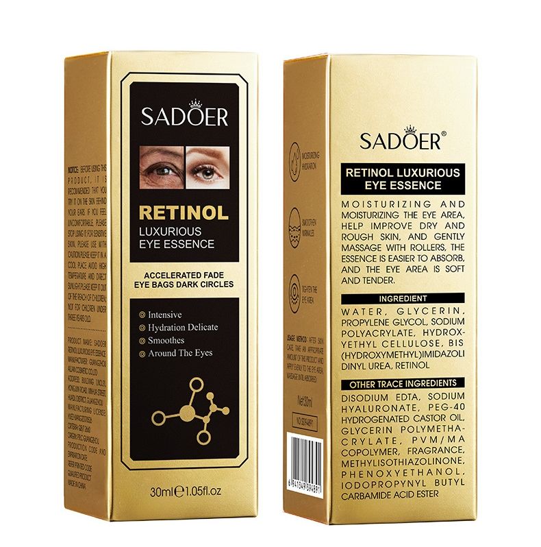 【Clearance Sale】SADOER Eye Serum Hyaluronic Acid to Improve Dark Circles Bags Wrinkles Moisturizing with Whitening Smooth Fine Lines Cream