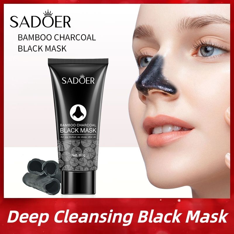 SADOER Bamboo Charcoal Remove Blackhead Mascarillas Facial Face Mask Deep Cleansing Black Mask