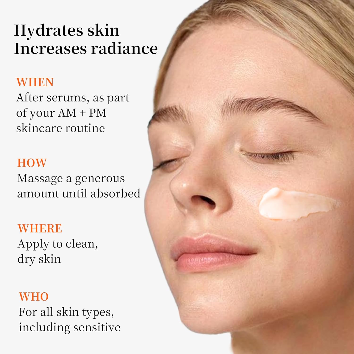 【Clearance Sale】SADOER Vitamin C Face Cream,Niacinamide & Hyaluronic Acid,Hydrating Moisturizer for Glowing Skin, Dark Spot Care, Protection 50g,Gift,Women