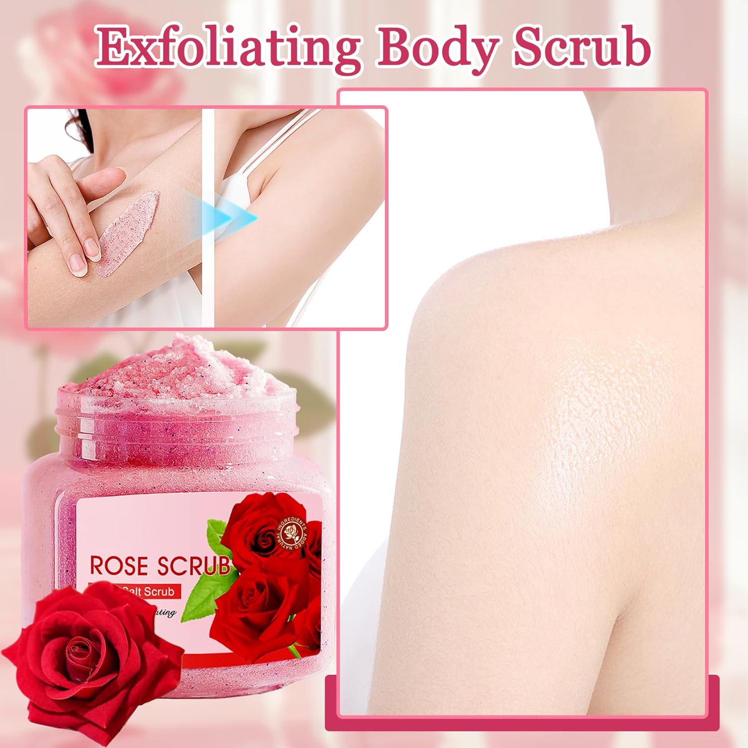 【Clearance Sale】SADOER Premium Body Scrub to Exfoliate & Moisturize Skin,Deep Cleansing Body Exfoliator Scrub for Men & Women,Long Lasting Hydrating Smooth exfoliating Body Salt Scrub