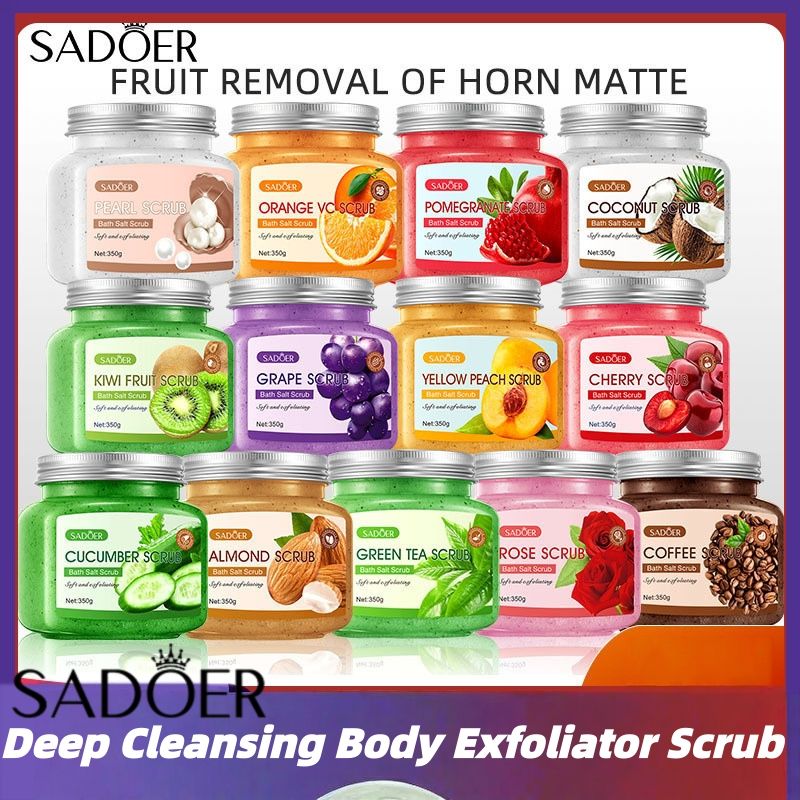 【Clearance Sale】SADOER Premium Body Scrub to Exfoliate & Moisturize Skin,Deep Cleansing Body Exfoliator Scrub for Men & Women,Long Lasting Hydrating Smooth exfoliating Body Salt Scrub