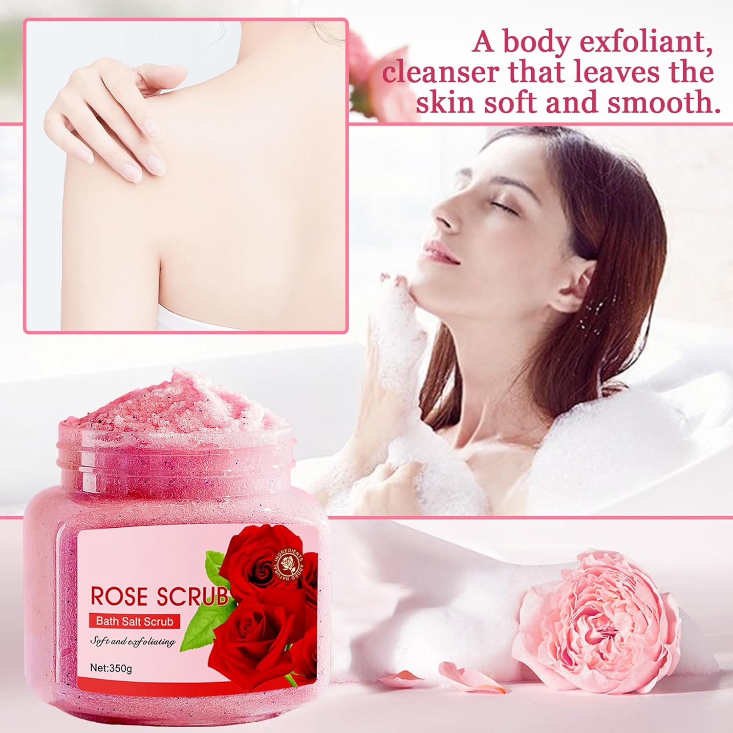 【Clearance Sale】SADOER Premium Body Scrub to Exfoliate & Moisturize Skin,Deep Cleansing Body Exfoliator Scrub for Men & Women,Long Lasting Hydrating Smooth exfoliating Body Salt Scrub