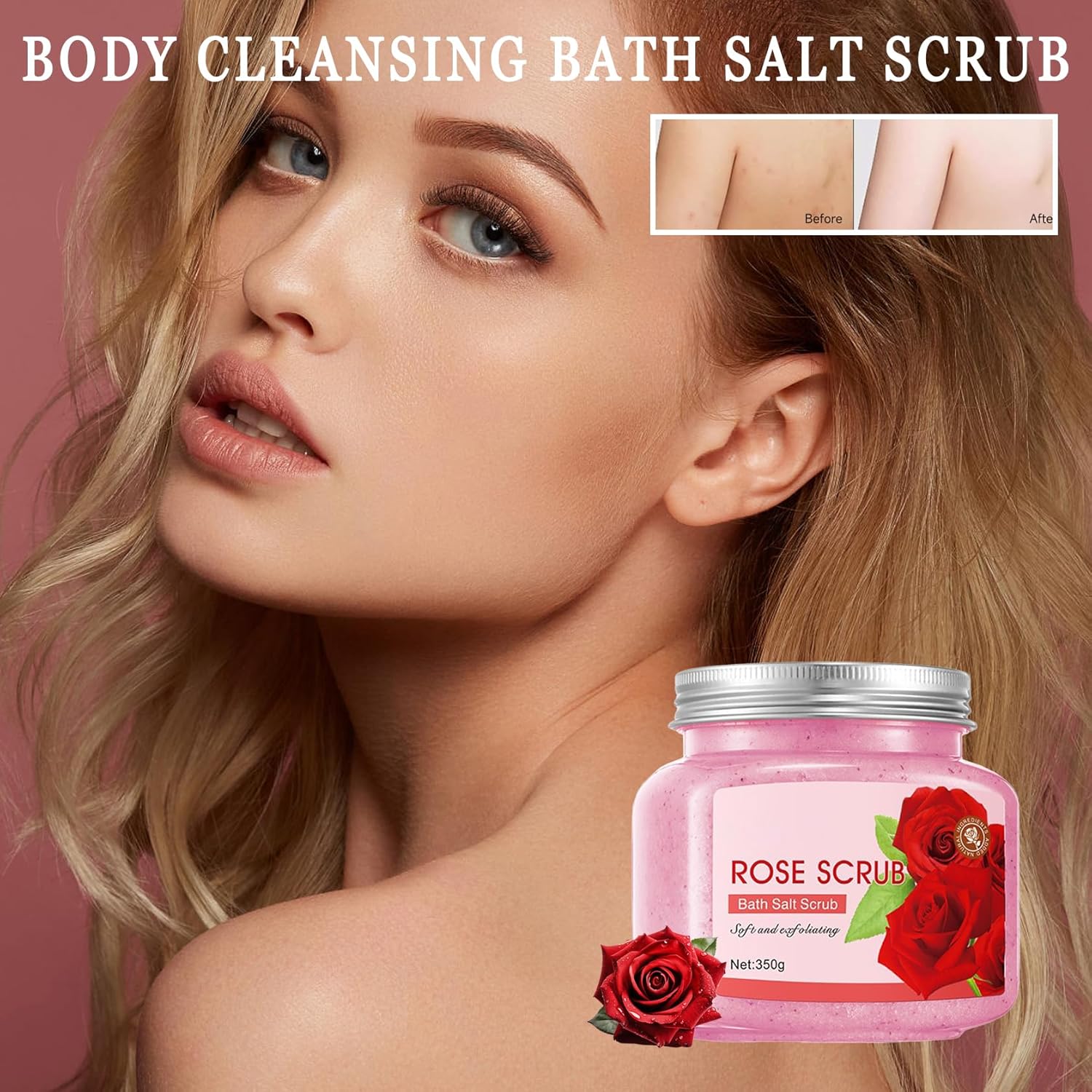 【Clearance Sale】SADOER Premium Body Scrub to Exfoliate & Moisturize Skin,Deep Cleansing Body Exfoliator Scrub for Men & Women,Long Lasting Hydrating Smooth exfoliating Body Salt Scrub