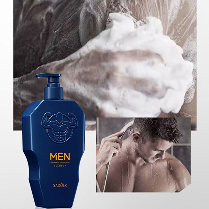 SADOER Shower Gel Bottle 500ml Cleaning Moisturizing Whitening Brightening Refreshing Men's Charming Fragrance Shower Gel
