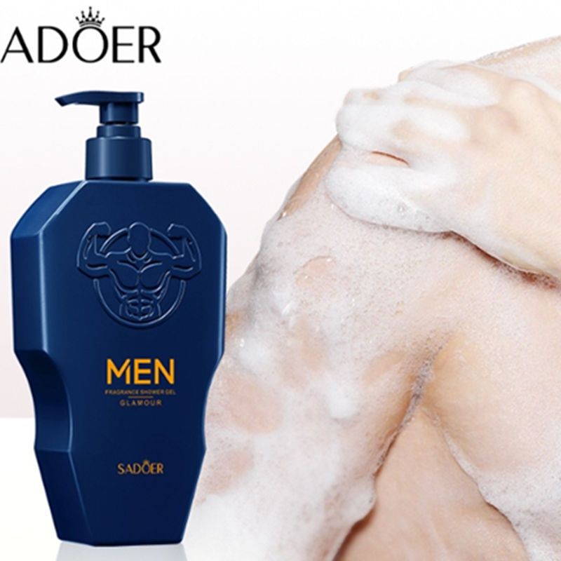 SADOER Shower Gel Bottle 500ml Cleaning Moisturizing Whitening Brightening Refreshing Men's Charming Fragrance Shower Gel