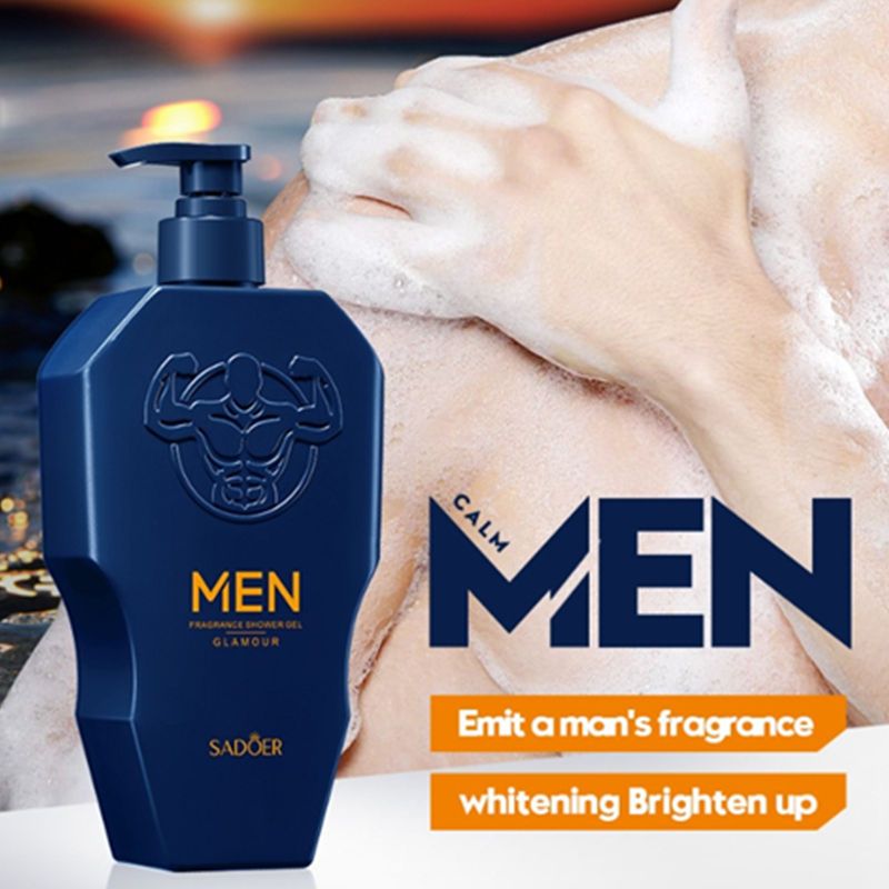SADOER Shower Gel Bottle 500ml Cleaning Moisturizing Whitening Brightening Refreshing Men's Charming Fragrance Shower Gel