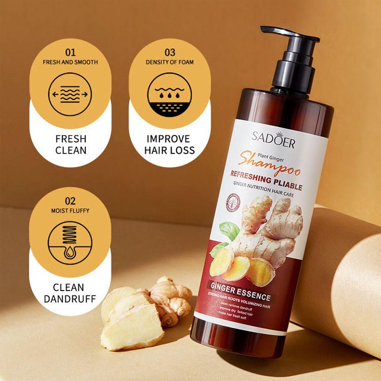 SADOER 500ML Ginger Shampoo for Hair,Nourishing Moisturizing Repair Make Smooth Glossy Best Hair Care Treatment Organic Ginger Hair Conditioner