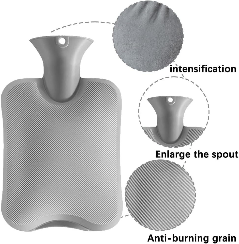 Hot Water Bottle with Cover, 2L Large Capacity Hot Water Bag, Skin-Friendly Material and Long-Lasting Warmth Suitable for Children and Adults Bed Warmer Bag