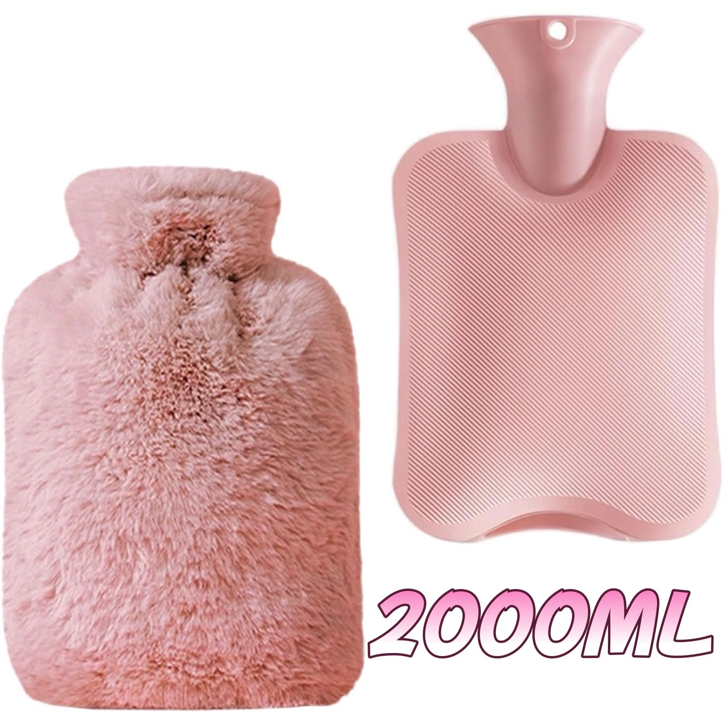 Hot Water Bottle with Cover, 2L Large Capacity Hot Water Bag, Skin-Friendly Material and Long-Lasting Warmth Suitable for Children and Adults Bed Warmer Bag