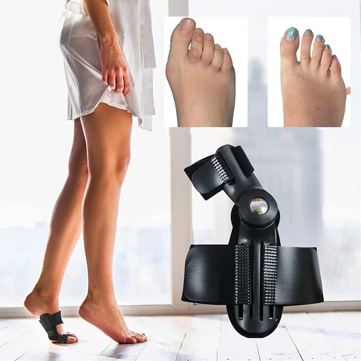 【Clearance Sale】Bunion Corrector for Women & Men Big Toe Bunion Relief, Adjustable Bunion Splint Pads, Orthopedic Bunion Toe Straightener, Toe Separator, Hallux Valgus Corrector for Day/Night Supports