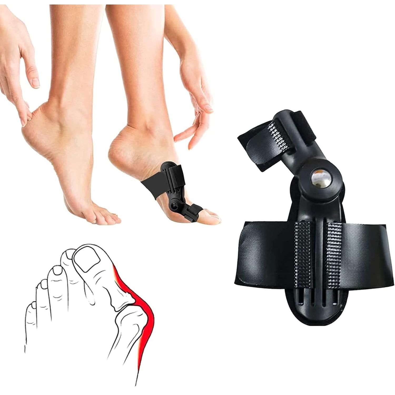 【Clearance Sale】Bunion Corrector for Women & Men Big Toe Bunion Relief, Adjustable Bunion Splint Pads, Orthopedic Bunion Toe Straightener, Toe Separator, Hallux Valgus Corrector for Day/Night Supports