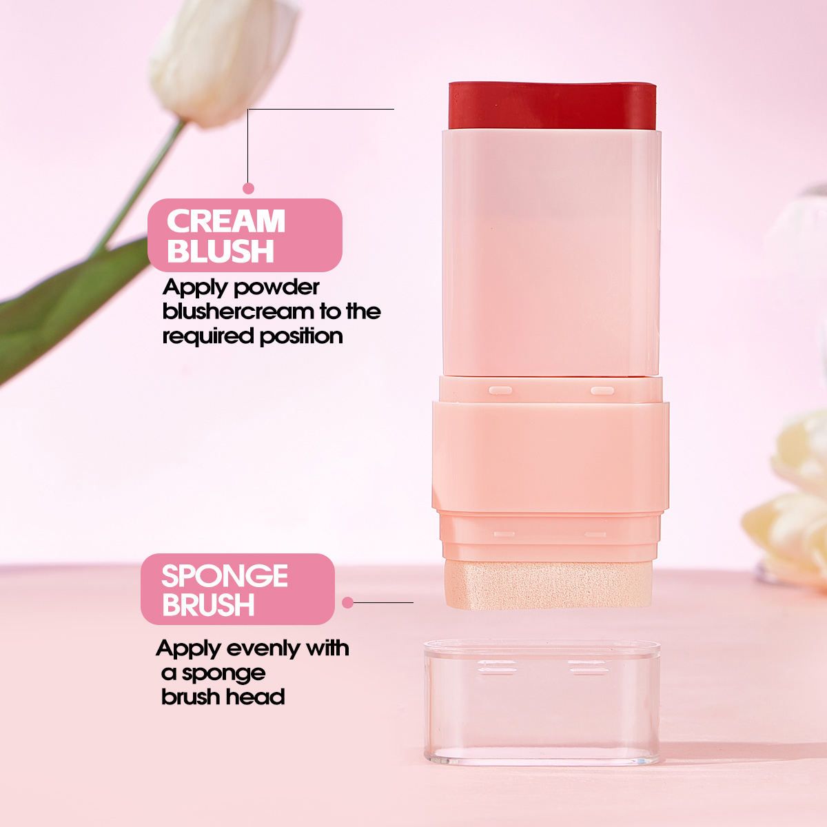 【Clearance Sale】Multi Functional Blush Stick Waterproof Long Lasting Easy Color Delicate Moisturing Pink Blush In Bar Matte Cosmetics Stick