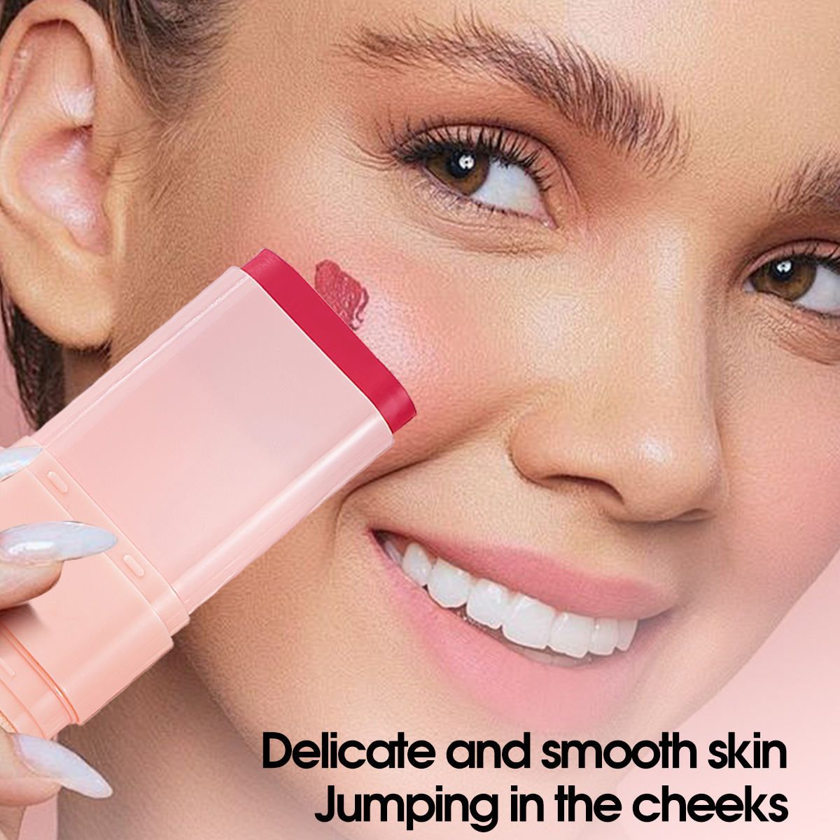 【Clearance Sale】Multi Functional Blush Stick Waterproof Long Lasting Easy Color Delicate Moisturing Pink Blush In Bar Matte Cosmetics Stick