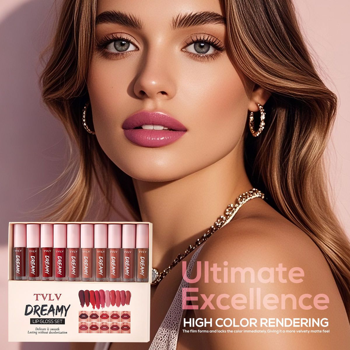 【Clearance Sale】10 Pieces/Set Lip Gloss Velvet Lipstick: Waterproof and Long-Lasting Lip Gloss Women's Moisturizing Lipstick Set