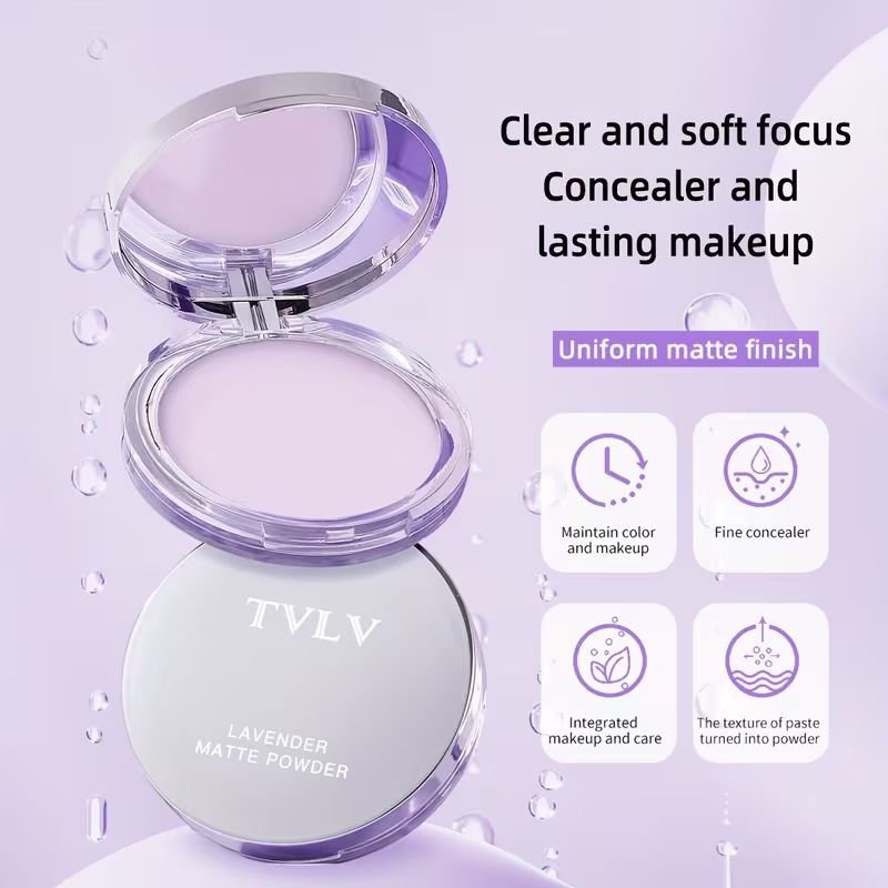 【Clearance Sale】Matte Foundation Powder, Jelly Setting Powder with Mini Puff, Powder-free Oil Control Face Pressed Powder Creates Long-Lasting Silky Blurring Waterproof Makeup