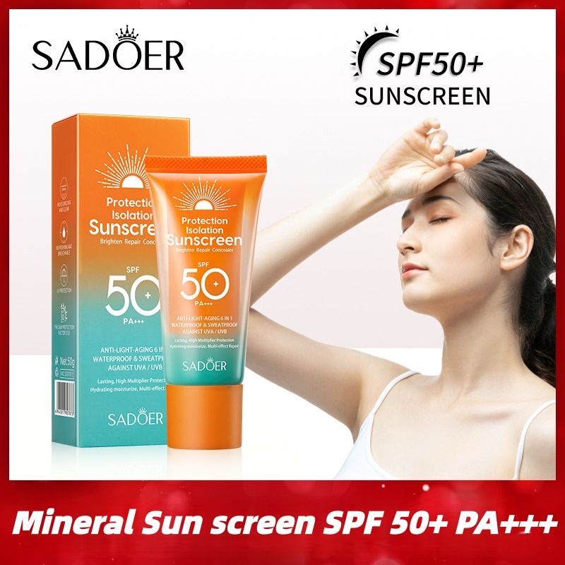 SADOER Sunscreen SPF 50 Face Sun Protective Cream Anti UVA/UVB Face Sun Cream Sun Secure Face and Body Sun Cream Moisturizing Sun Cream Sun Protection Milk 50g