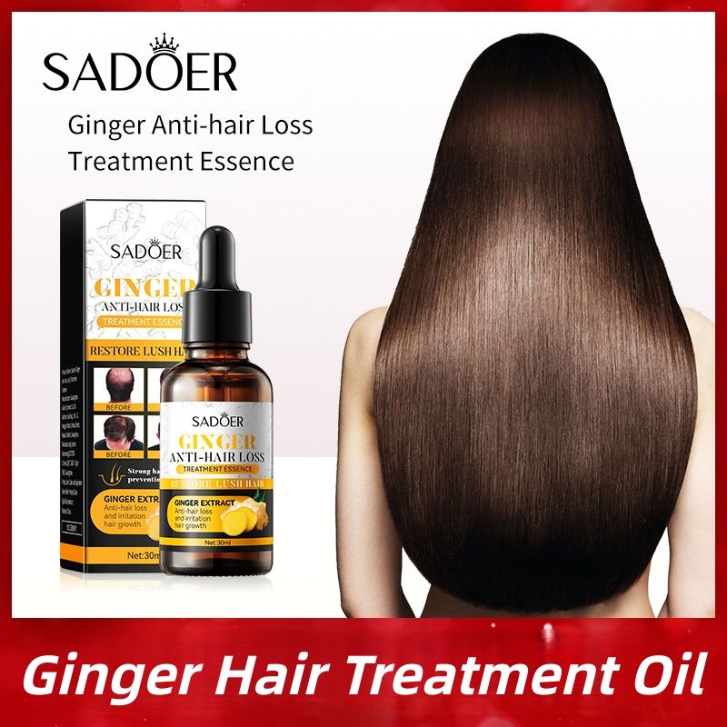【Clearance Sale】SADOER Ginger Hair Treatment Oil, Hair Repair and Growth Serum for Dry, Damaged & Coarse Hair, Hair Essential Oil for All Hair Types