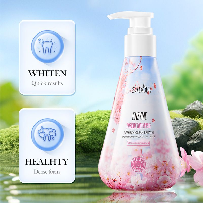 【Clearance Sale】SADOER Toothpaste with Easy-Press Pump, Hands-Free Dispenser for Countertop, No-Mess & Hygienic, Perfect for Family Use, Travel-Friendly,220g