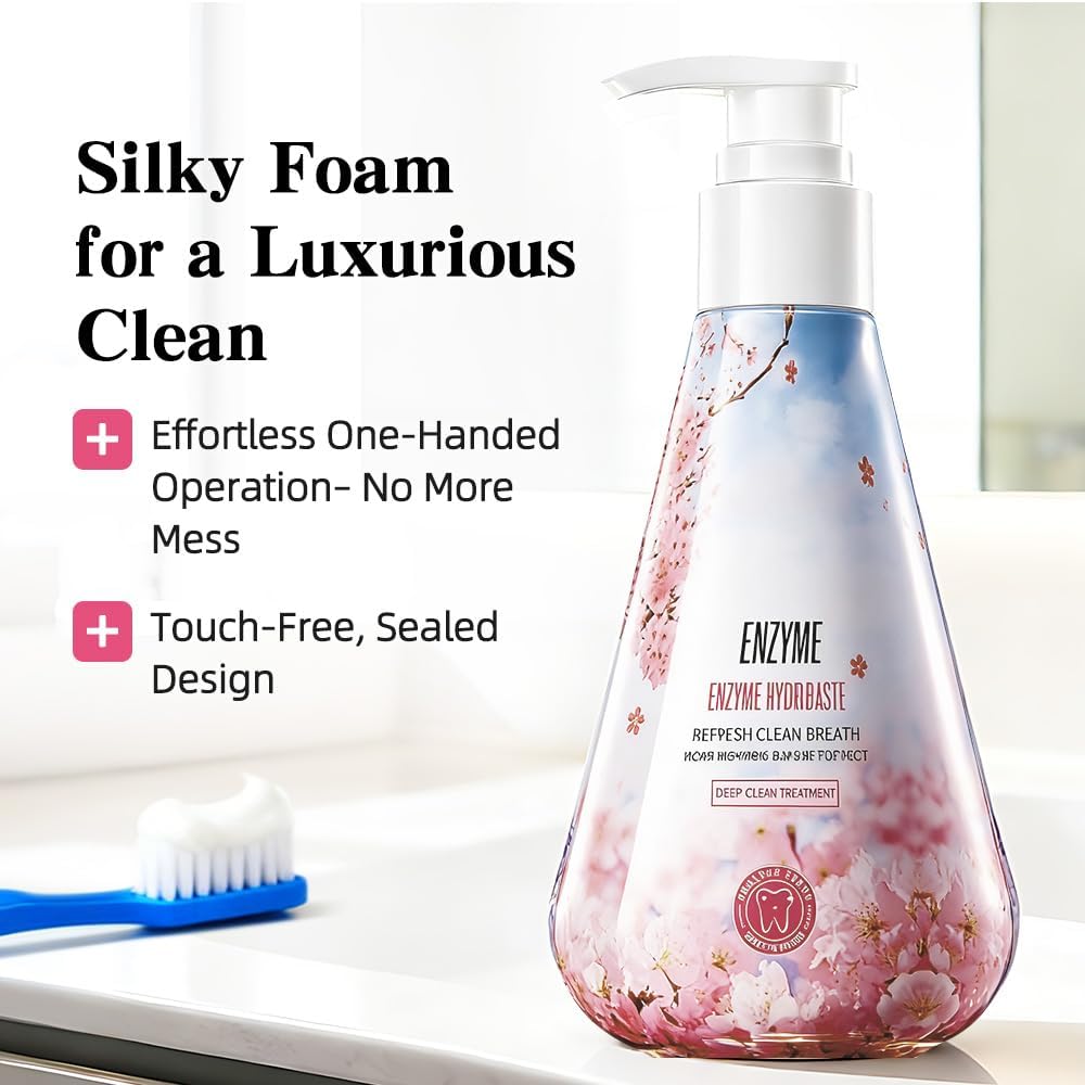 【Clearance Sale】SADOER Toothpaste with Easy-Press Pump, Hands-Free Dispenser for Countertop, No-Mess & Hygienic, Perfect for Family Use, Travel-Friendly,220g