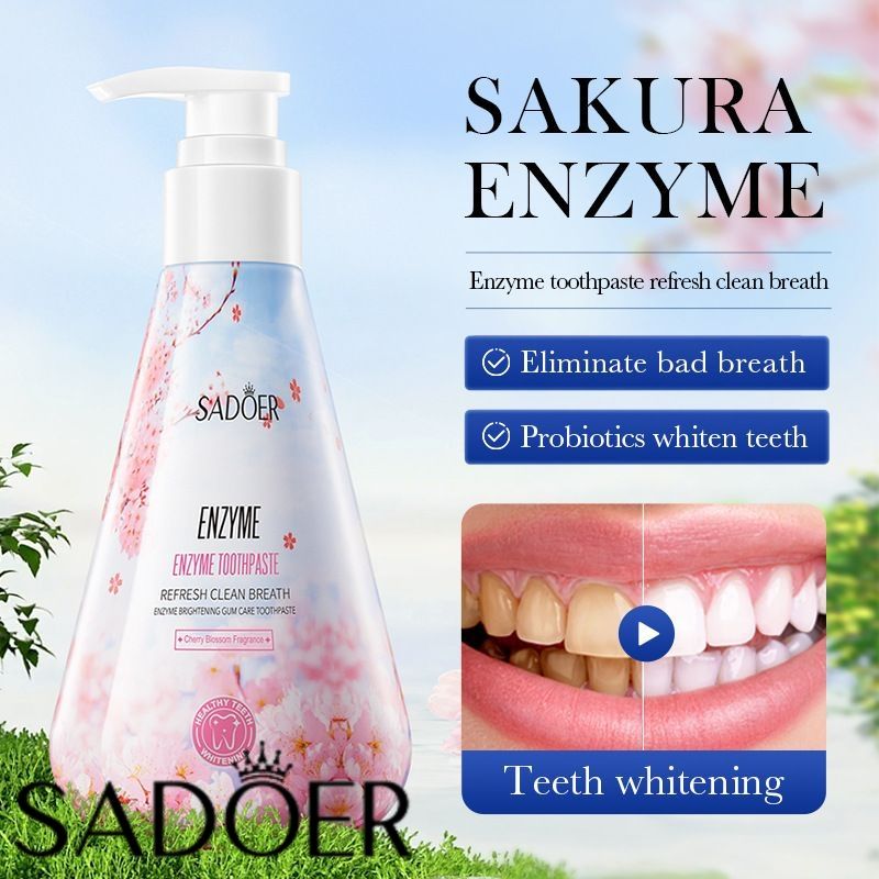 【Clearance Sale】SADOER Toothpaste with Easy-Press Pump, Hands-Free Dispenser for Countertop, No-Mess & Hygienic, Perfect for Family Use, Travel-Friendly,220g