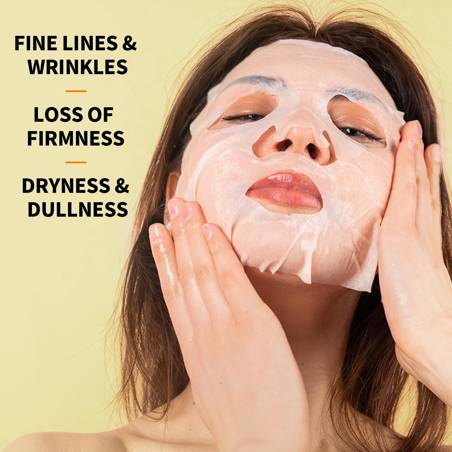 【Clearance Sale】Firming Face Sheet Masks (5 Sheets) With Hyaluronic Acid And Peptides, Anti Wrinkle, Moisturising & Hydrating face mask, Sheet Face Mask Skincare