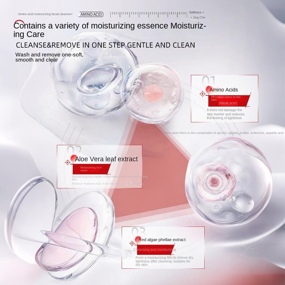 【Clearance Sale】Amino Acid Cleansing Foam, Gentle Korean Face Wash, Comfortable without Irritation, Removes Makeup, Sebum & dirt effectively, for clean, soothed and smooth skin, 120ml