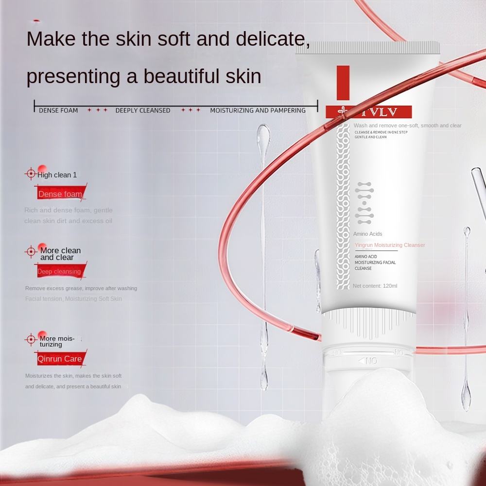 【Clearance Sale】Amino Acid Cleansing Foam, Gentle Korean Face Wash, Comfortable without Irritation, Removes Makeup, Sebum & dirt effectively, for clean, soothed and smooth skin, 120ml