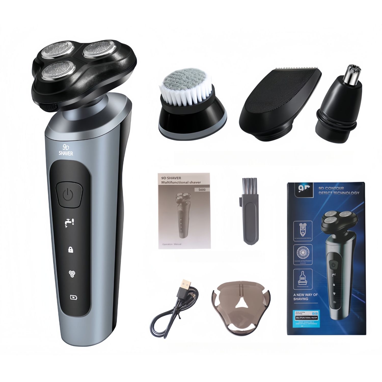 【Promotion】Electric Razor for Men, 4 In 1 Electric Shavers, Waterproof Wet/Dry Shaver for Men, Wireless Rechargeable Mens Shaver Electric Razor Grooming Kit