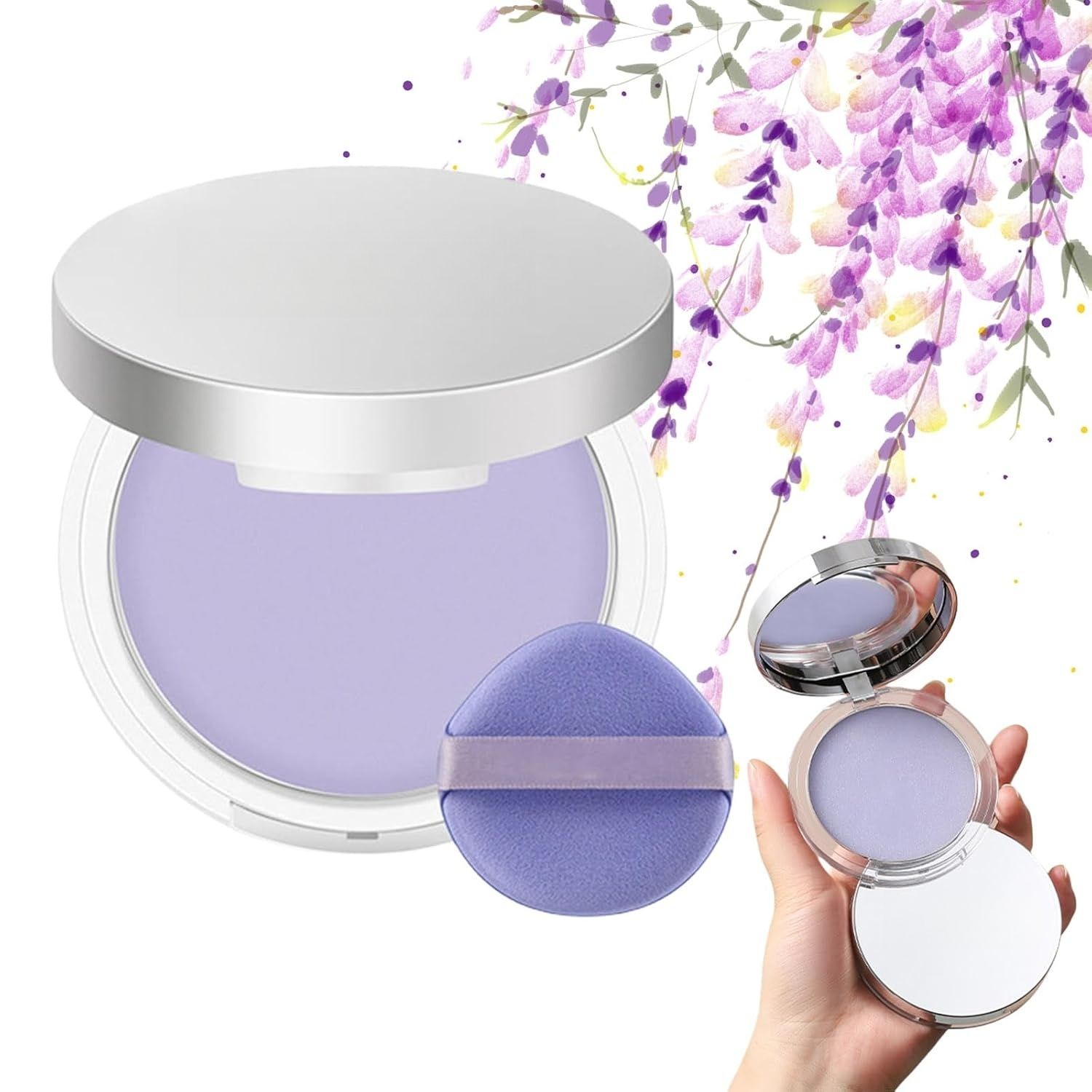 【Clearance Sale】Matte Foundation Powder, Jelly Setting Powder with Mini Puff, Powder-free Oil Control Face Pressed Powder Creates Long-Lasting Silky Blurring Waterproof Makeup