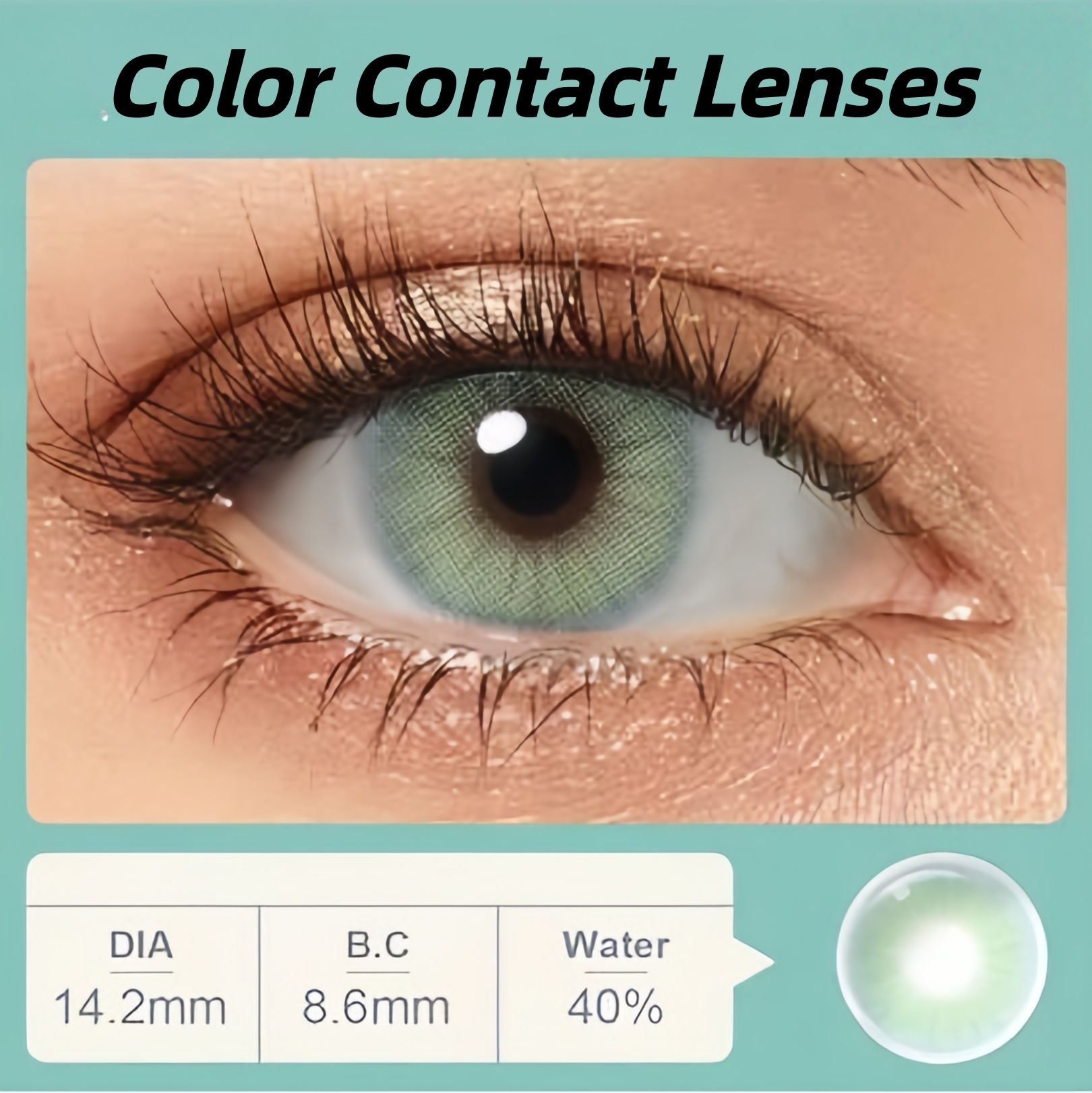 Unisex Contact Lenses, Natural and Beauty Collection Cosmetic Contact Lenses, 12 Months Disposable with Case