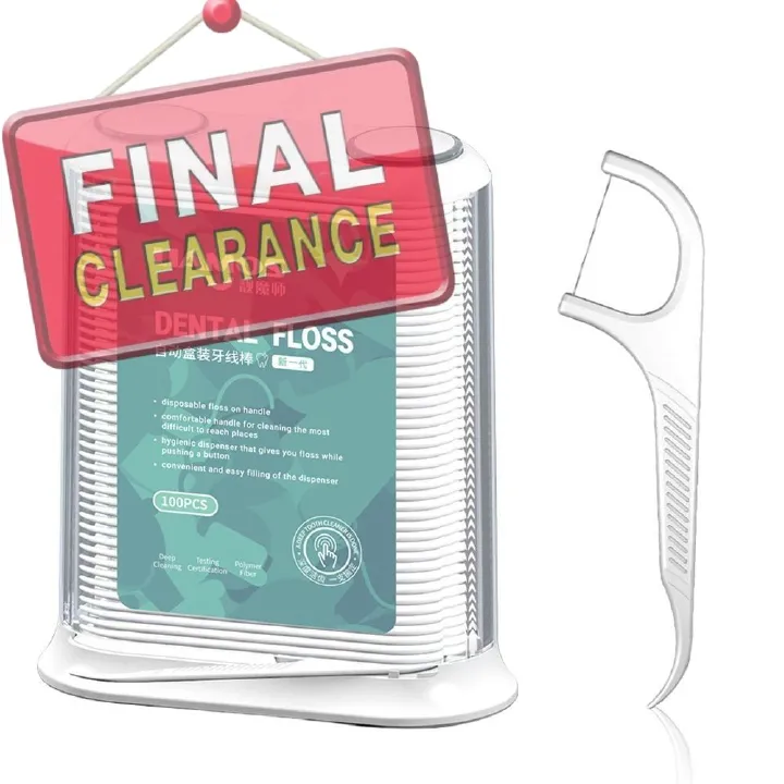 【Clearance Sale】Dental Floss Dispenser, 100Pcs Floss Pick Holder Automatic Floss Pick Boxes Reusable Flosser Organiser Case Clean Flossers Toothpicks Replacement Teeth Cleaning(100 pcs in Bag or Box)