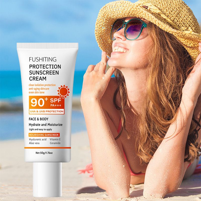 【Clearance Sale】SADOER Face Sunscreen Cream SPF90+ PA+++,Travel Size Sunscreen for Face,Lightweight Sun Cream for All Skin Types,Moisturizing Sunblock Long Lasting Non-greasy Facial Moisturizer