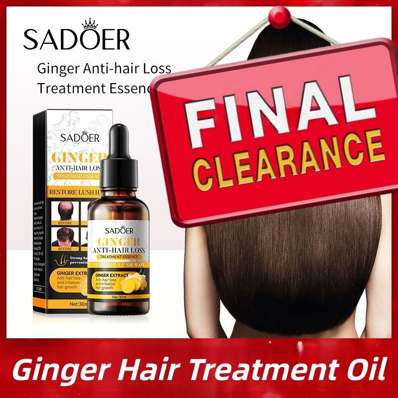 【Clearance Sale】SADOER Ginger Hair Treatment Oil, Hair Repair and Growth Serum for Dry, Damaged & Coarse Hair, Hair Essential Oil for All Hair Types