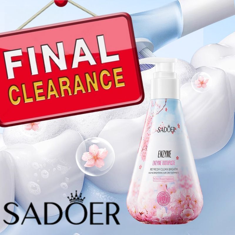 【Clearance Sale】SADOER Toothpaste with Easy-Press Pump, Hands-Free Dispenser for Countertop, No-Mess & Hygienic, Perfect for Family Use, Travel-Friendly,220g