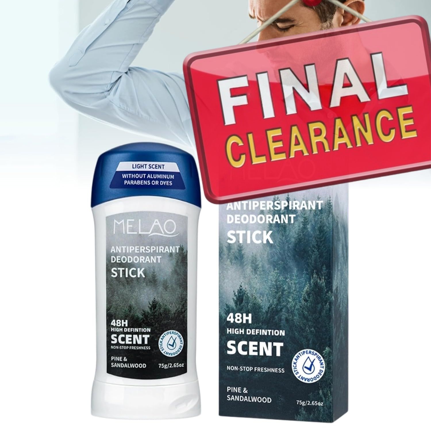 【Clearance Sale】Men's Antiperspirant Deodorant Stick, 48-Hour Sweat & Odor Protection Antiperspirant for Men, Long-lasting Solid Antiperspirant Balm for All Day Underarm Sweat and Odor Protection