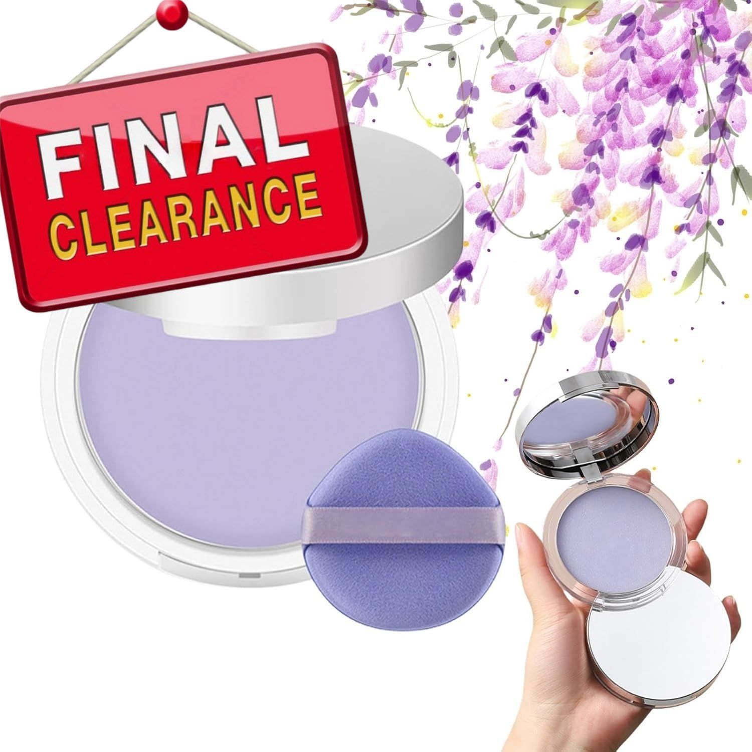 【Clearance Sale】Matte Foundation Powder, Jelly Setting Powder with Mini Puff, Powder-free Oil Control Face Pressed Powder Creates Long-Lasting Silky Blurring Waterproof Makeup