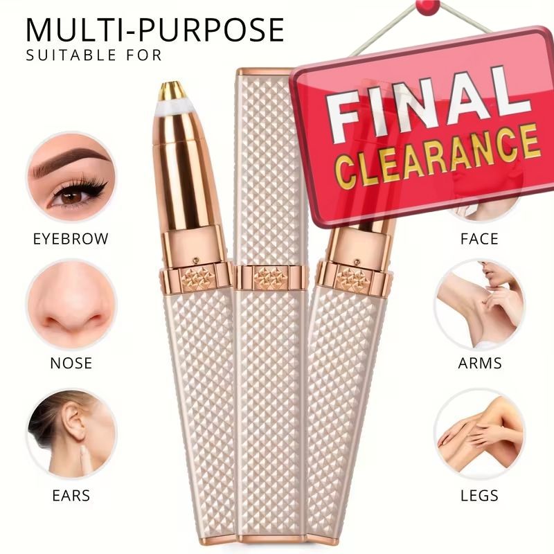 【Clearance Sale】Lipstick Shaped Hair Remover, Facial Hair Removal For Women, 2-in-1 Eyebrow Epilator Trimmer, Electric Hair Removal Device
