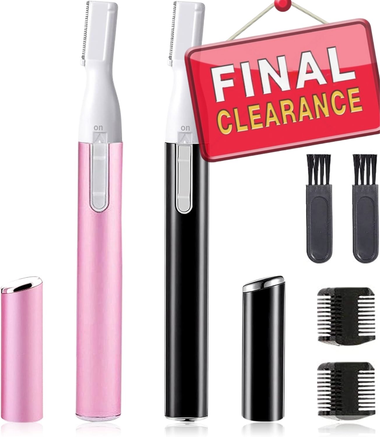 【Clearance Sale】Electric Eyebrow Trimmer for Women, Facial Hair Razor Removal for Men, Mini Epilator for Bikini, Remover for Face, Chin, Peach Puzz, Lips, Body, Arms, Legs, Battery Operated
