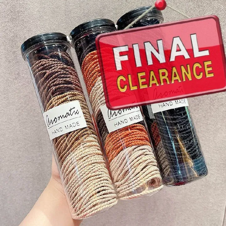 【Clearance Sale】100pcs Hair Bands for Women,Twist Hair Bobbles for Thick Hair,Hair Elastics No Damage,Hairbands Hair Accessories ,Ponytail Holders Women Girls Thick Hair