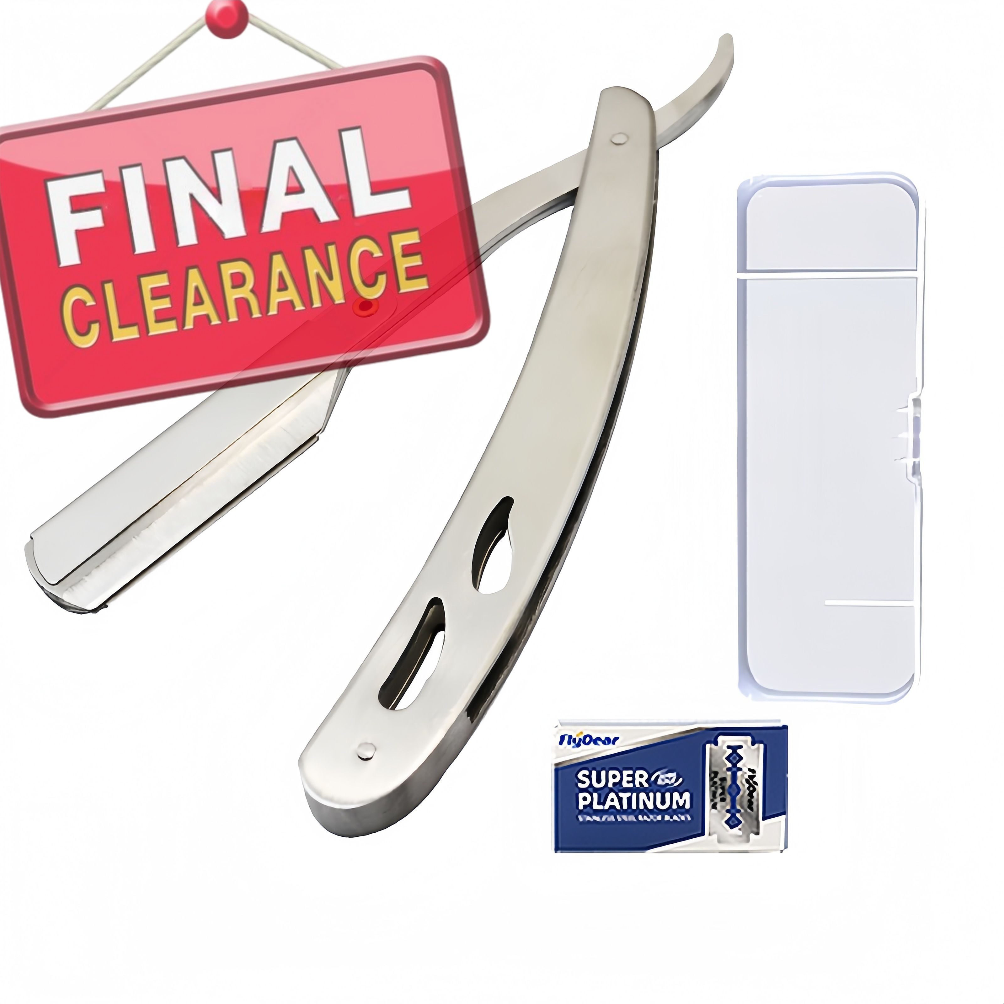 【Clearance Sale】Professional Barber Straight Edge Razor Safety with 10-Pack Double Edge Razor Blades
