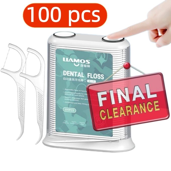 【Clearance Sale】Dental Floss Dispenser, 100Pcs Floss Pick Holder Automatic Floss Pick Boxes Reusable Flosser Organiser Case Clean Flossers Toothpicks Replacement Teeth Cleaning(100 pcs in Bag or Box)