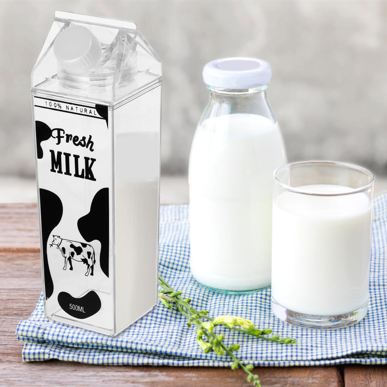 Acrylic fresh milk bottle
