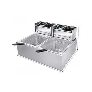 🍟 NUNIX MF-02 Electric Deep Fryer – 6L + 6L Dual Tank, Stainless Steel, Adjustable Temperature, for Fries, Fish, Chicken, Samosas, Mandazi
