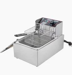 🍟 NUNIX 6L Single-Tank Electric Deep Fryer – Stainless Steel, 2500W, Adjustable Temp, Countertop Design for Fries, Fish, Chicken, and Snacks