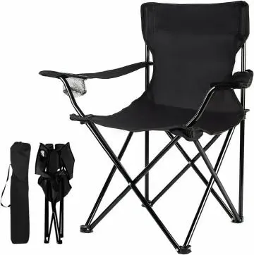 🪑 Foldable Camping Chair with Cup Holder – Lightweight, Portable, Outdoor Seat for Travel, Picnics, Sports & Fishing (Blue)