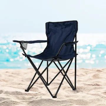 🪑 Foldable Camping Chair with Cup Holder – Lightweight, Portable, Outdoor Seat for Travel, Picnics, Sports & Fishing (Blue)
