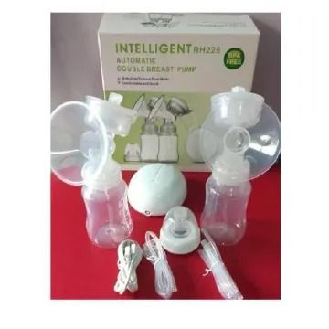 🤱 Intelligent RH228 Double Electric Breast Pump – BPA Free, USB Rechargeable, Quiet Operation, Dual Milk Bottles & Tubes Included 👶💧