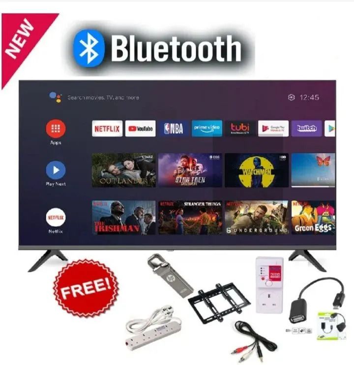 📺 DECHO 43-Inch Frameless Bluetooth Smart TV with WiFi, Netflix, YouTube, HDMI, USB & FREE Full Gift Combo Pack